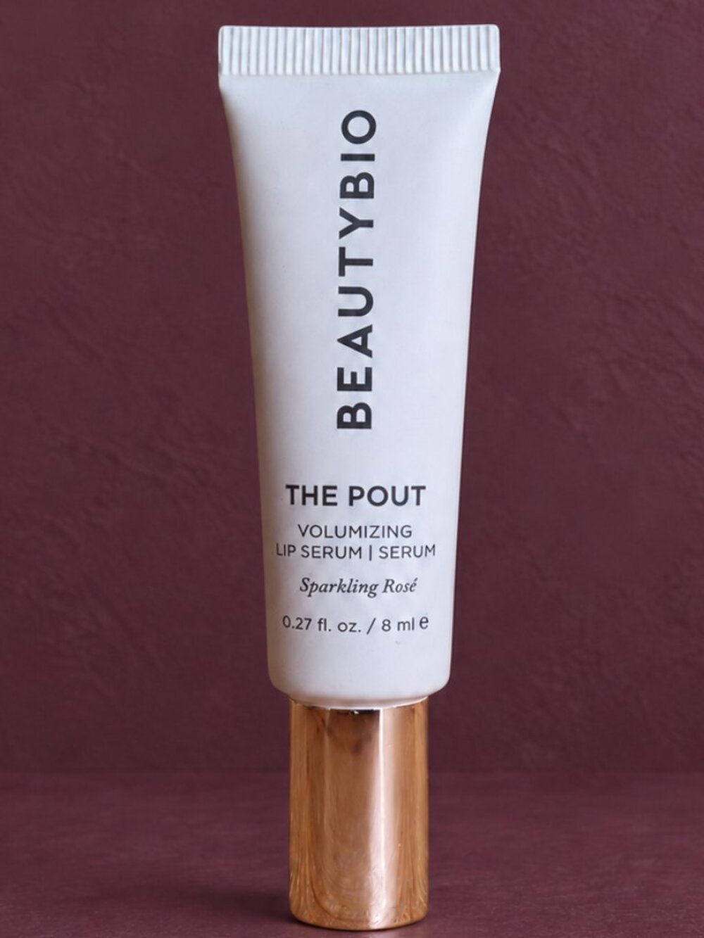 BeautyBio Sparkling Rose The Pout Volumizing Lip Serum Mini 8ml High Shine Gloss